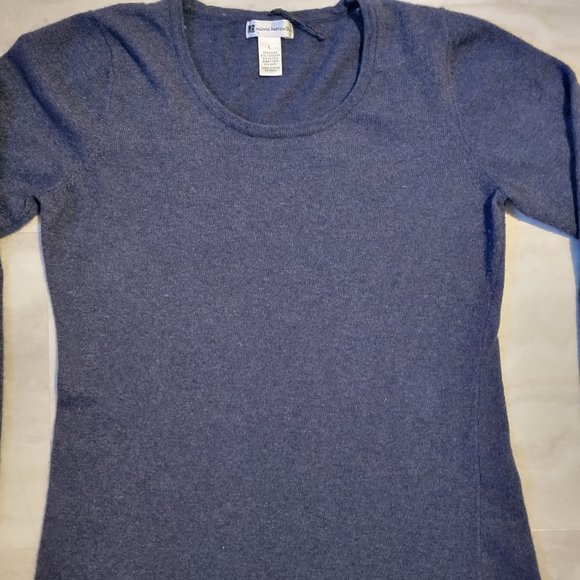 Valerie Bertinelli Womens Blue Crew Neck Sweater 15% Rabbit Hair Large - Picture 3 of 4